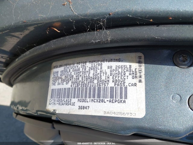 2001 Toyota Avalon Xls მანქანა იყიდება აუქციონზე, vin: 4T1BF28B21U136757, აუქციონის ნომერი: 45400713