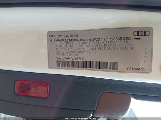 Продажа на аукционе авто 2018 Audi A4 2.0t Tech Ultra Premium/2.0t Ultra Premium, vin: WAULMAF44JA077917, номер лота: 45400726