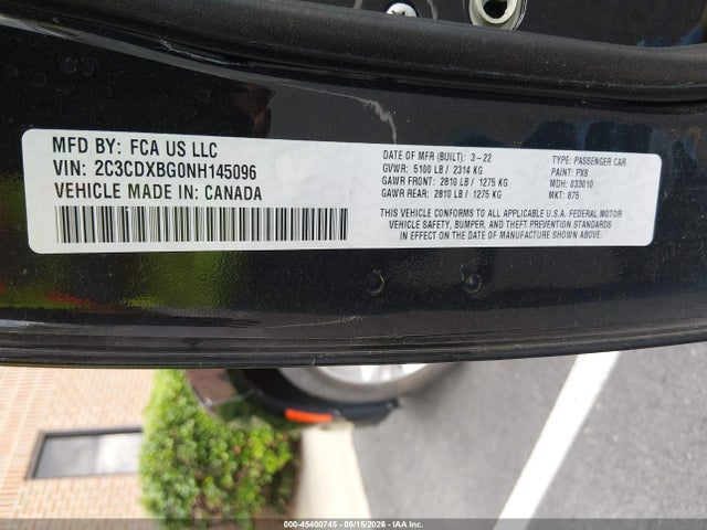 Dodge Charger Sxt Rwd 2022 2C3CDXBG0NH145096 Image 9