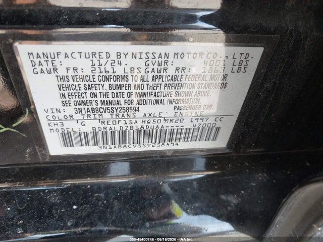 Nissan SENTRA SV 2025 3N1AB8CV5SY258594 Image 9