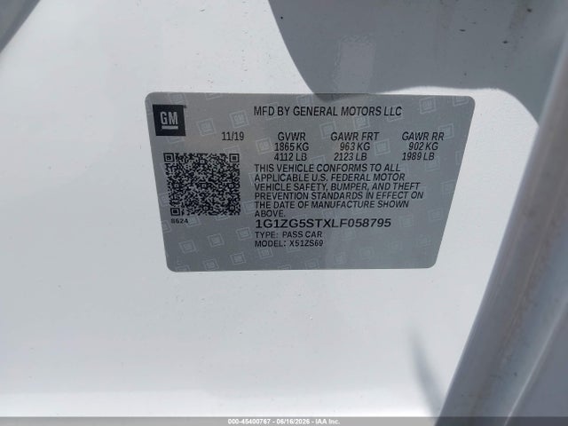 1G1ZG5STXLF058795 Chevrolet Malibu Fwd Rs