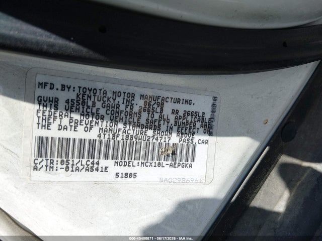 45400871 :رقم المزاد ، 4T1BF18B9WU274717 vin ، 1998 Toyota Avalon Xls مزاد بيع