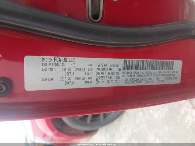 45400882 :رقم المزاد ، 3C4PDCBGXJT243821 vin ، 2018 Dodge Journey Sxt مزاد بيع