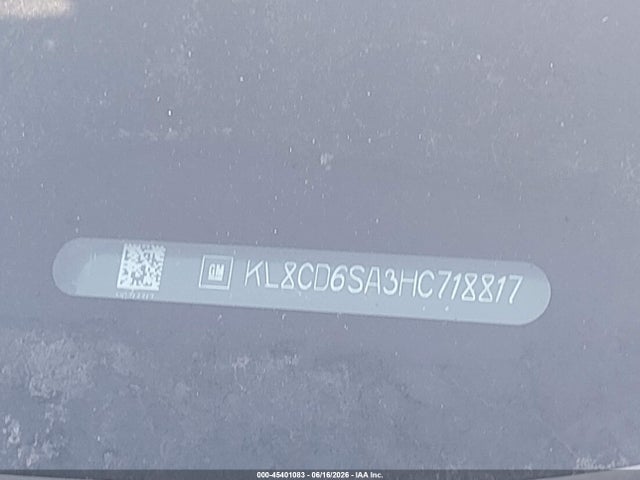 45401083 :رقم المزاد ، KL8CD6SA3HC718817 vin ، 2017 Chevrolet Spark 1lt Cvt مزاد بيع