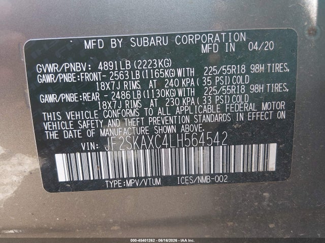 Subaru Forester Touring 2020 JF2SKAXC4LH564542 Image 9