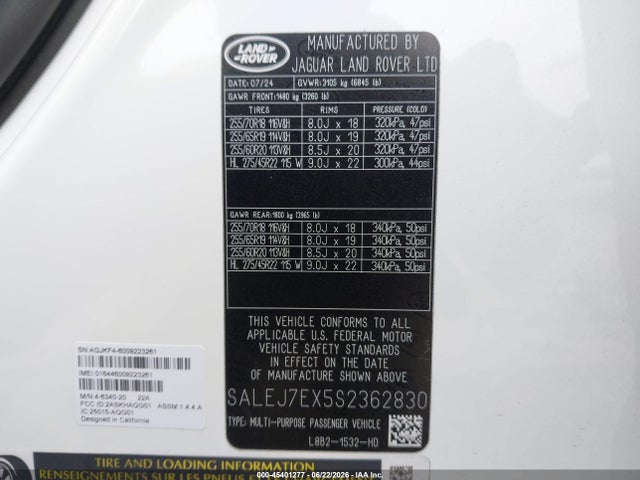 SALEJ7EX5S2362830 Land Rover Defender 110 P300