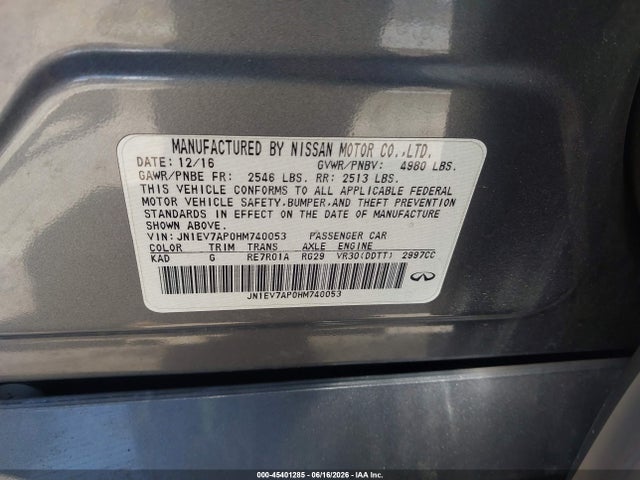 JN1EV7AP0HM740053 Infiniti Q50 3.0t Signature Edition