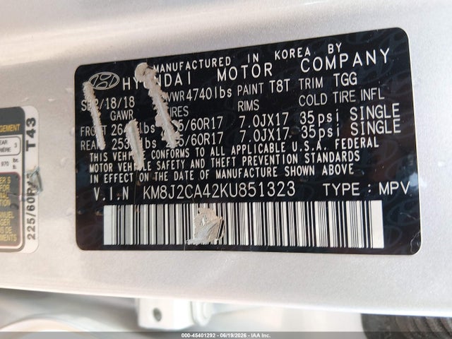 Hyundai TUCSON SE 2019 KM8J2CA42KU851323 Image 9