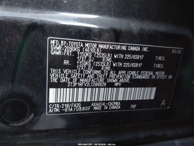 Toyota Rav4 Xle 2020 2T3P1RFV2LC088828 Image 9