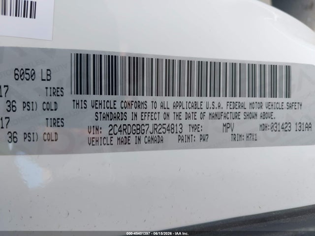 Dodge Grand Caravan Se 2018 2C4RDGBG7JR254813 Image 9