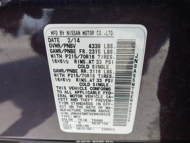 Nissan Rogue Select S 2014 JN8AS5MT5EW606029 Image 9