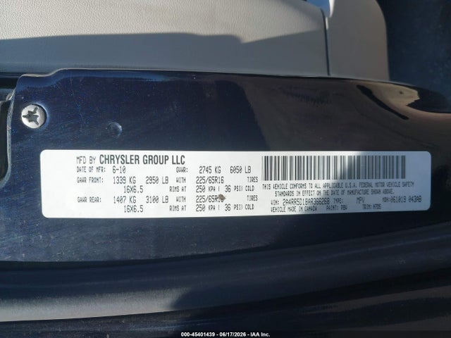 Продаж на аукціоні авто 2010 Chrysler Town & Country Touring, vin: 2A4RR5D18AR366268, номер лоту: 45401439