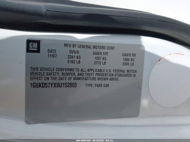 Продажа на аукционе авто 2008 Cadillac Dts 1sb, vin: 1G6KD57YX8U152803, номер лота: 45401445