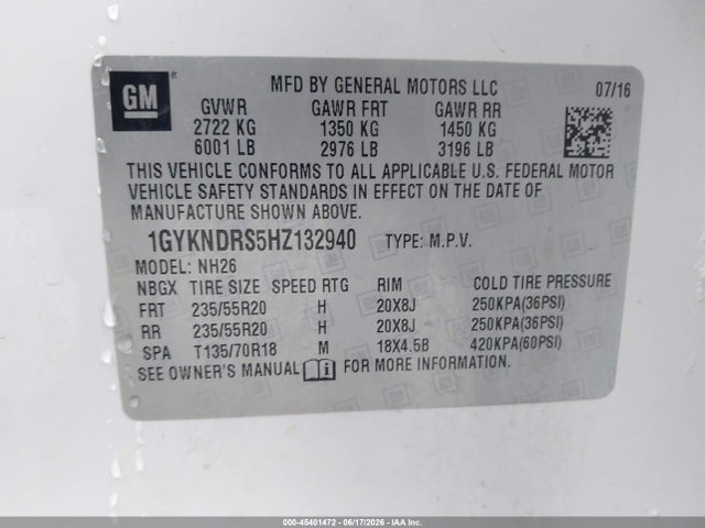 Cadillac XT5 LUXURY 2017 1GYKNDRS5HZ132940 Image 9