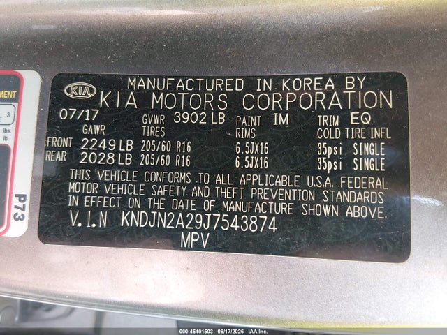 45401503 :رقم المزاد ، KNDJN2A29J7543874 vin ، 2018 Kia Soul مزاد بيع
