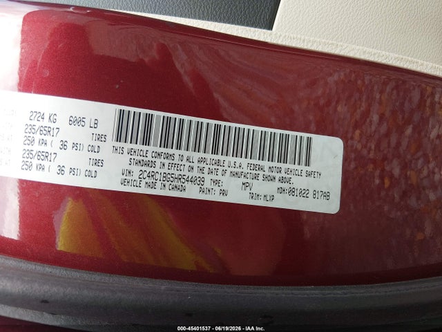 Chrysler Pacifica Touring-l 2017 2C4RC1BG5HR544039 Image 9
