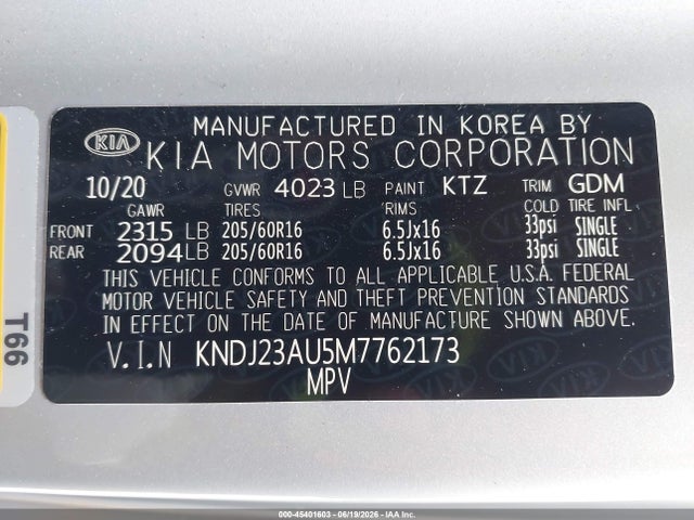 KIA SOUL S 2021 KNDJ23AU5M7762173 Image 9