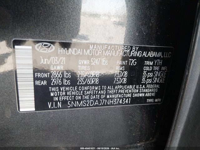 Hyundai Santa Fe Sel 2022 5NMS2DAJ7NH374341 Image 9