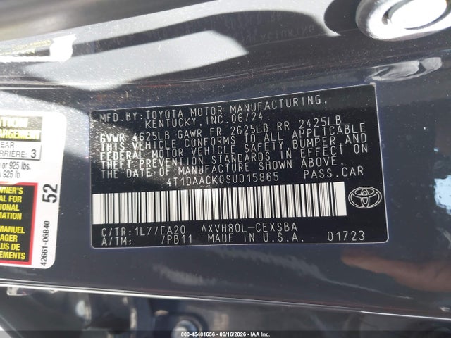 Toyota CAMRY SE 2025 4T1DAACK0SU015865 Image 9