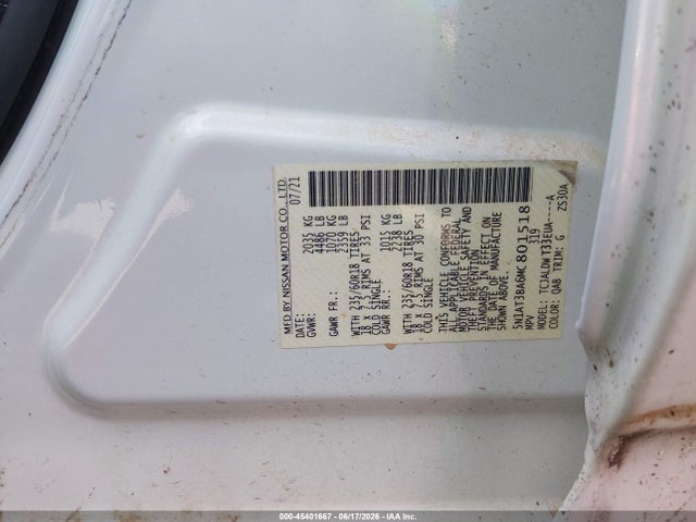 Продажа на аукционе авто 2021 Nissan Rogue Sv Fwd, vin: 5N1AT3BA6MC801518, номер лота: 45401667