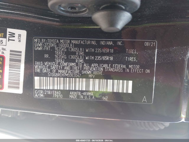 5TDGBRCH7MS063047 Toyota Highlander Hybrid Xle