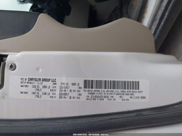 45401832 :رقم المزاد ، 2C4JRGAG4ER148244 vin ، 2014 Ram Cargo Tradesman مزاد بيع