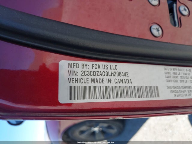 Dodge Challenger Sxt 2020 2C3CDZAG0LH206442 Image 9