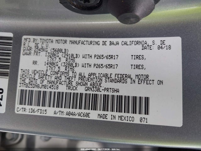 3TMBZ5DN8JM014518 Toyota Tacoma