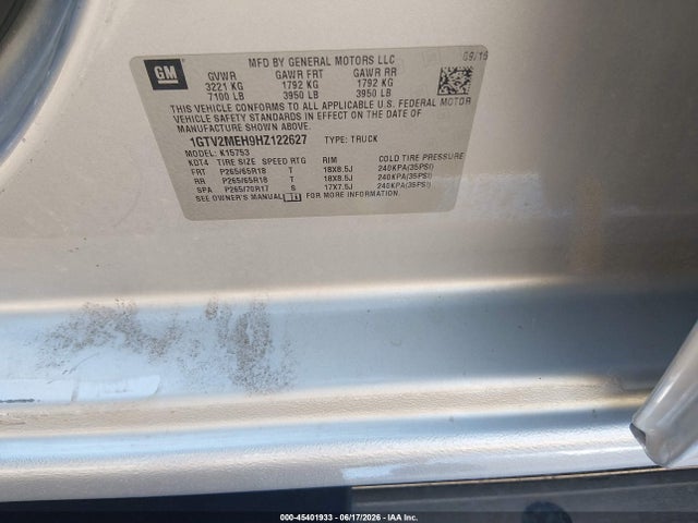 GMC Sierra 1500 Sle 2017 1GTV2MEH9HZ122627 Image 9