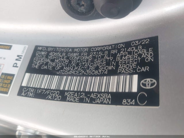Toyota COROLLA SE 2022 JTDS4MCE2N3508374 Image 9