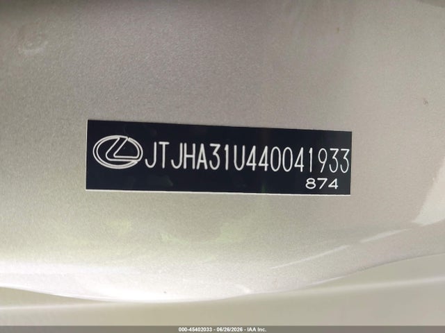Продажа на аукционе авто 2004 Lexus Rx 330, vin: JTJHA31U440041933, номер лота: 45402033