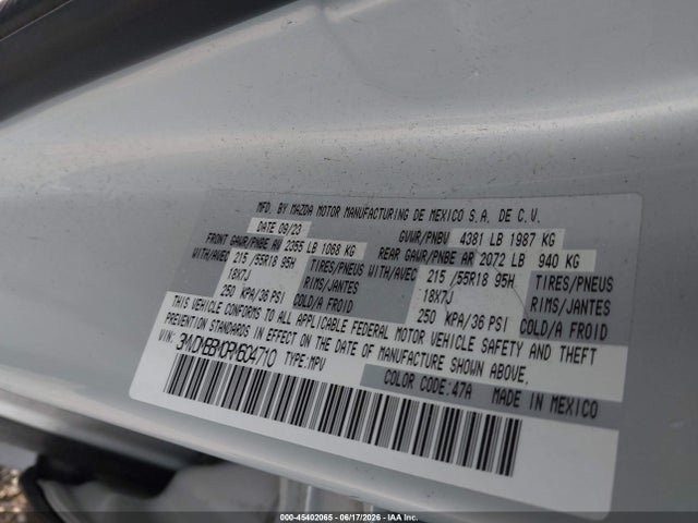Aukcja sprzedaży 2024 Mazda Cx-30 2.5 S Select Sport, vin: 3MVDMBBM0RM604710, numer aukcji: 45402065