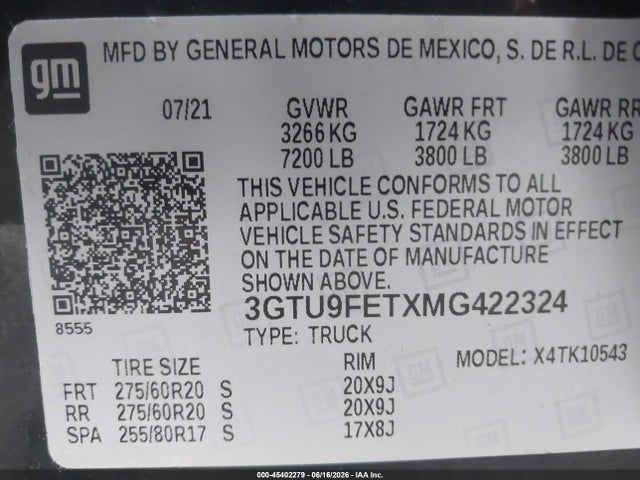 3GTU9FETXMG422324 GMC Sierra 1500 4wd Short Box Denali