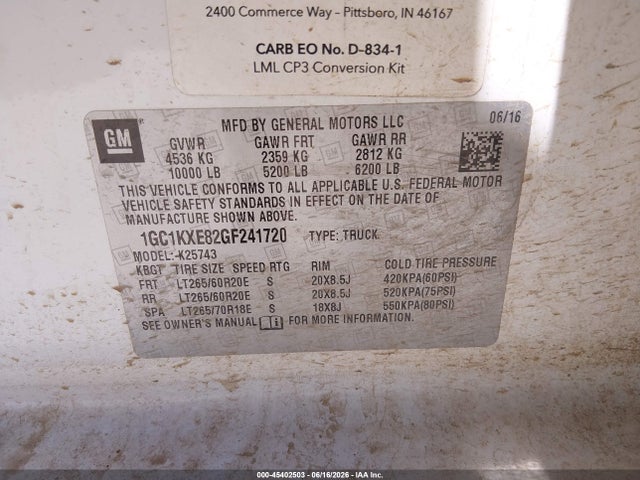 Chevrolet Silverado 2500hd High Country 2016 1GC1KXE82GF241720 Image 9
