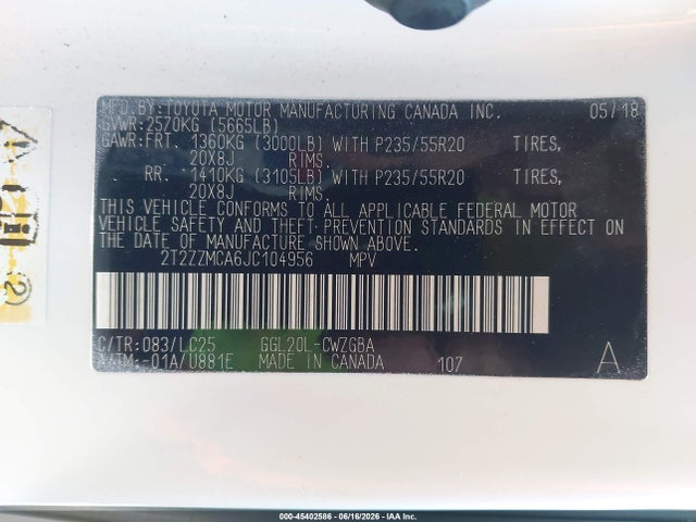 2T2ZZMCA6JC104956 Lexus Rx 350 F Sport