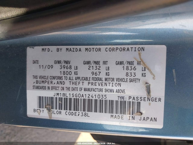 Продажа на аукционе авто 2010 Mazda Mazda3 I Sport, vin: JM1BL1SG0A1241035, номер лота: 45402590