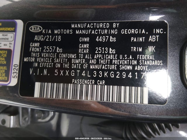 KIA Optima S 2019 5XXGT4L33KG294174 Image 9