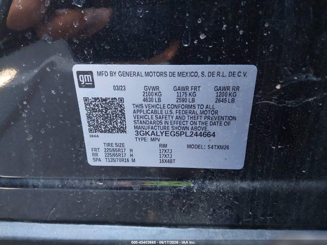 Aukcja sprzedaży 2023 Gmc Terrain Awd At4, vin: 3GKALYEG5PL244664, numer aukcji: 45402668