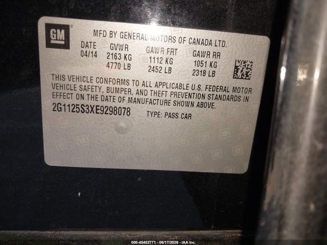 Chevrolet Impala 2lt 2014 2G1125S3XE9298078 Image 9