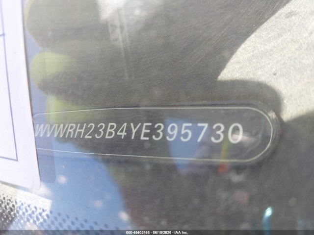 Aukcja sprzedaży 2000 Volkswagen Passat Gls V6, vin: WVWRH23B4YE395730, numer aukcji: 45402868