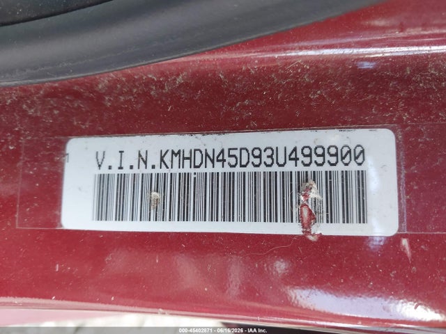 Aukcja sprzedaży 2003 Hyundai Elantra Gls/gt, vin: KMHDN45D93U499900, numer aukcji: 45402871