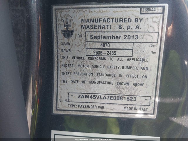 ZAM45VLA7E0081523 Maserati Granturismo Mc/sport