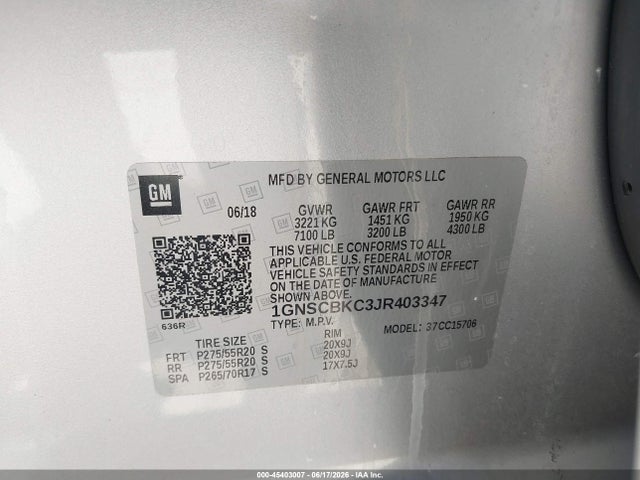 Chevrolet Tahoe Lt 2018 1GNSCBKC3JR403347 Image 9