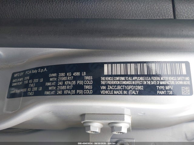 Jeep Renegade Trailhawk 2016 ZACCJBCT1GPD12862 Image 9