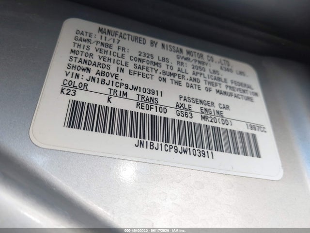 JN1BJ1CP9JW103911 Nissan Rogue Sport Sv