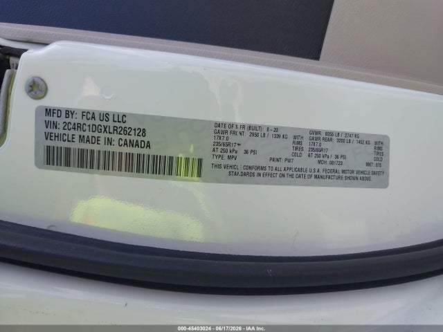 Chrysler Voyager Lxi 2020 2C4RC1DGXLR262128 Image 9