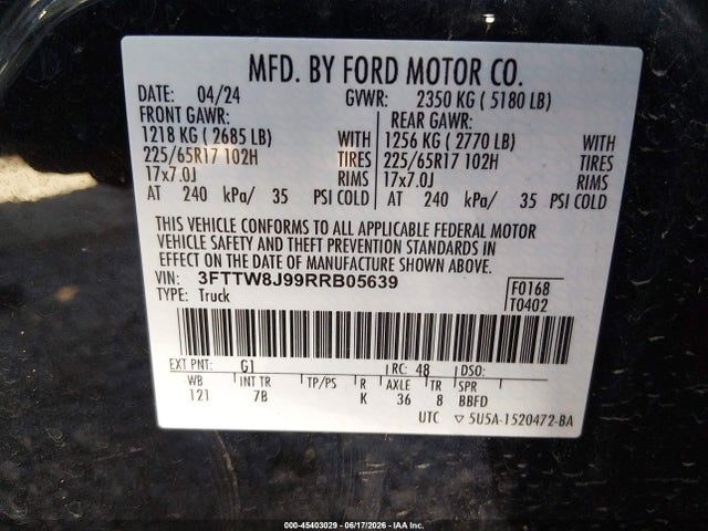 Ford Maverick Xlt 2024 3FTTW8J99RRB05639 Image 9