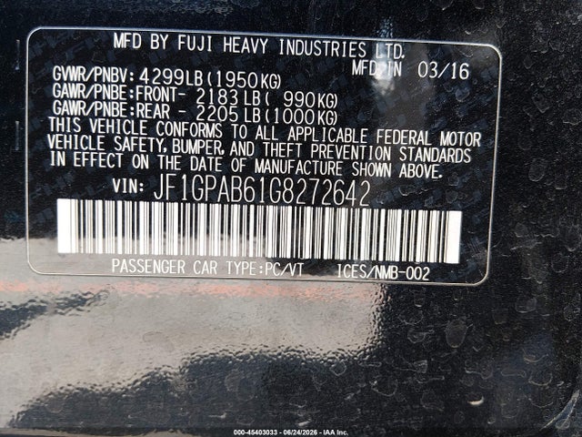 Subaru Impreza 2.0i Premium 2016 JF1GPAB61G8272642 Image 9