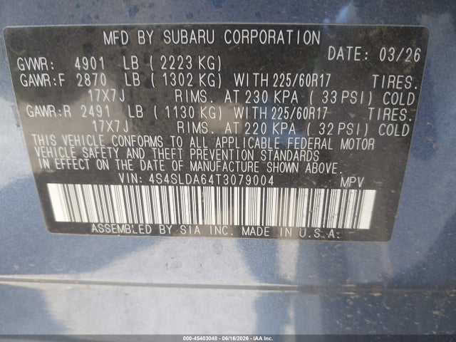 Subaru Forester 2026 4S4SLDA64T3079004 Image 9