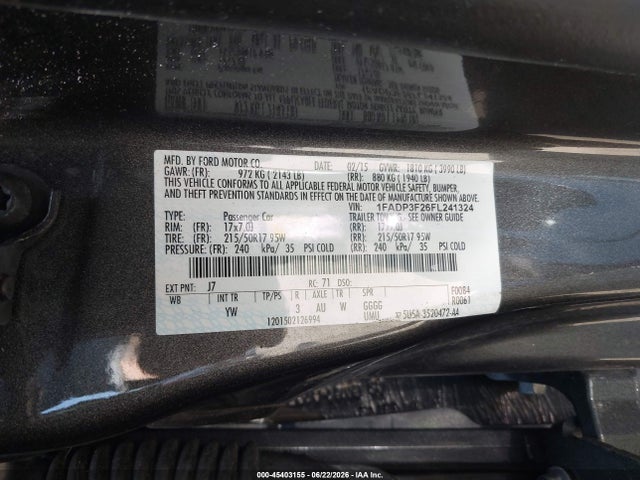 1FADP3F26FL241324 Ford FOCUS SE